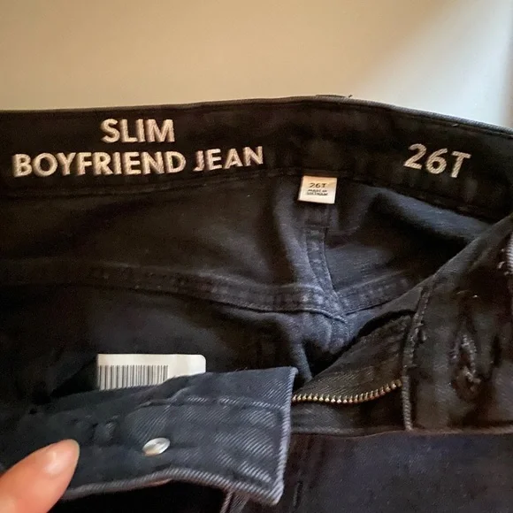 J. Crew 26Tall Black Straight Leg Boyfriend Jean - Picture 6 of 8